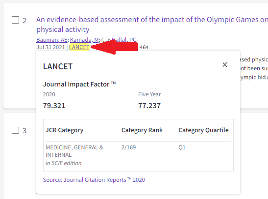 Using Web of Science to Find a Journal's Impact and Rank  Massey